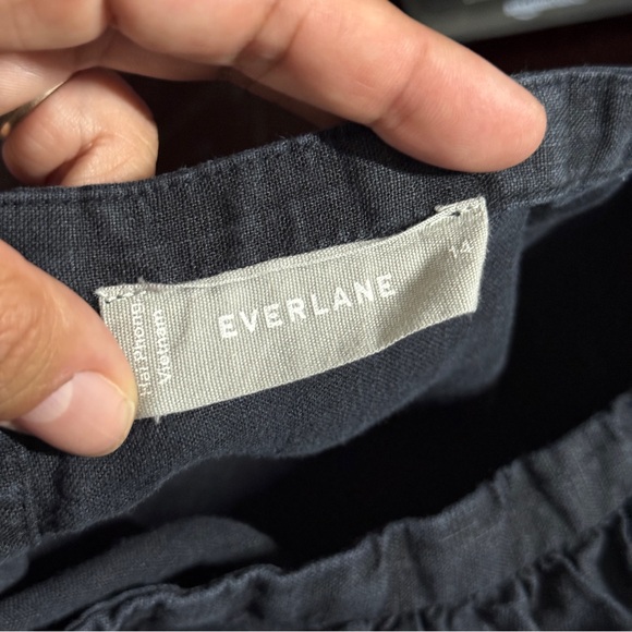 Everlane 14 Black The Linen Drape Dolman Short Sleeve Blouse Top - Picture 7 of 9